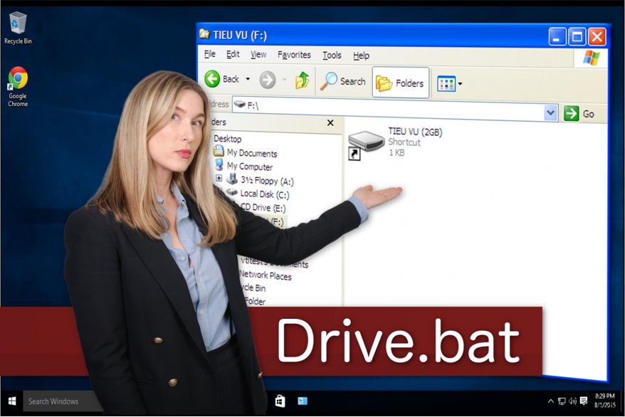 Drive.bat ウィルスは USB フラッシュのコンテンツを隠します。