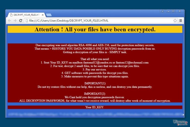 Fantom ransomware virus