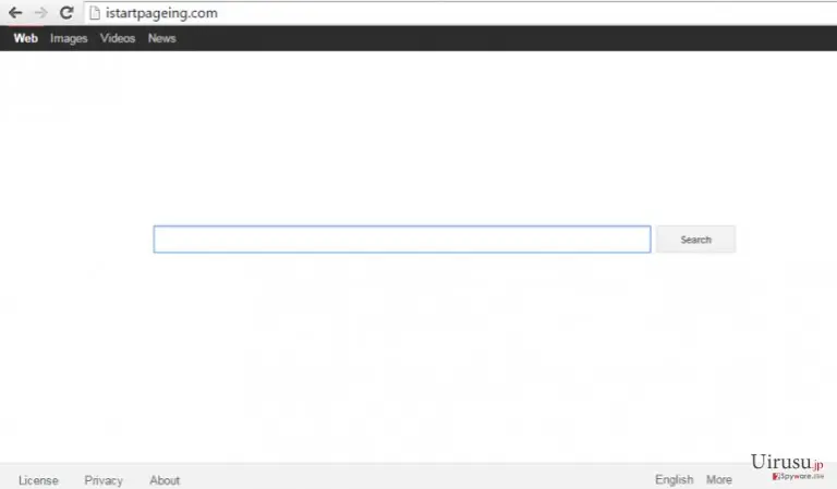 an example of the main page that belongs to Istartpageing.com browser hijacker