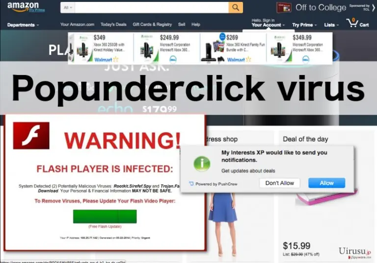 An illustration of the Popunderclick ads
