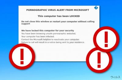 PORNOGRAPHIC VIRUS ALERT FROM MICROSOFT のメッセージ