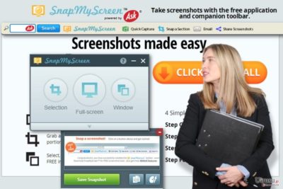 SnapMyScreen ツールバーのスナップショット